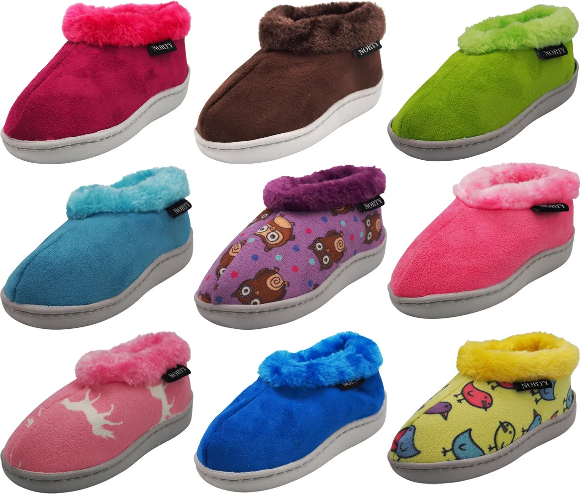 Norty Little Kid / Big Kid Girl's Fleece Memory Foam Slip On Indoor Slippers Sho