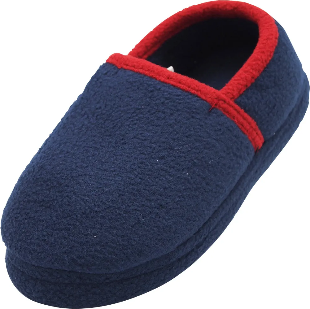 Norty Toddler Boy's Kids Fleece Memory Foam Slip On Indoor Slippers Shoe, 40824