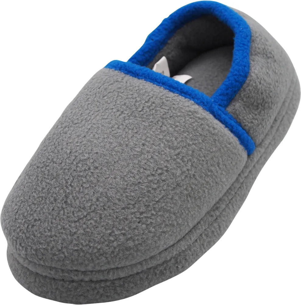 Norty Toddler Boy's Kids Fleece Memory Foam Slip On Indoor Slippers Shoe, 40824