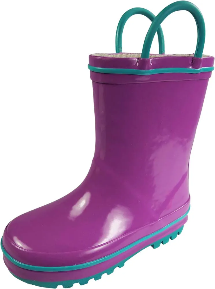 Norty Toddler Waterproof Rubber Rain Boots for Kids Children Boys and Girls