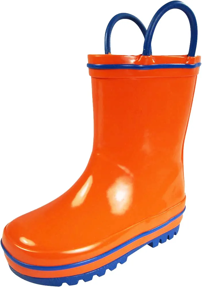 Norty Toddler Waterproof Rubber Rain Boots for Kids Children Boys and Girls