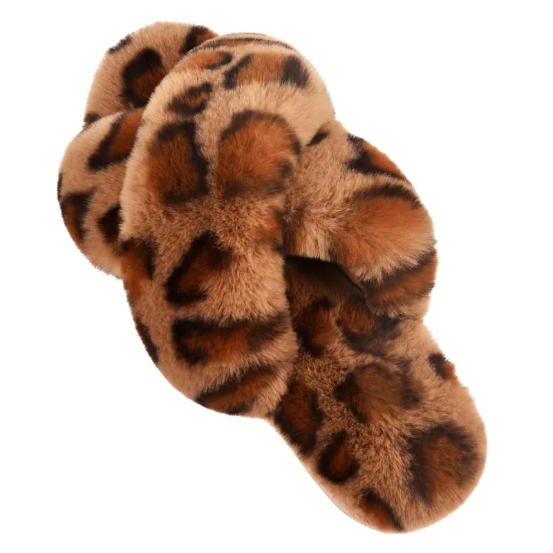 Open Toe Leopard Design Slippers – Bold Style with Cozy Comfort