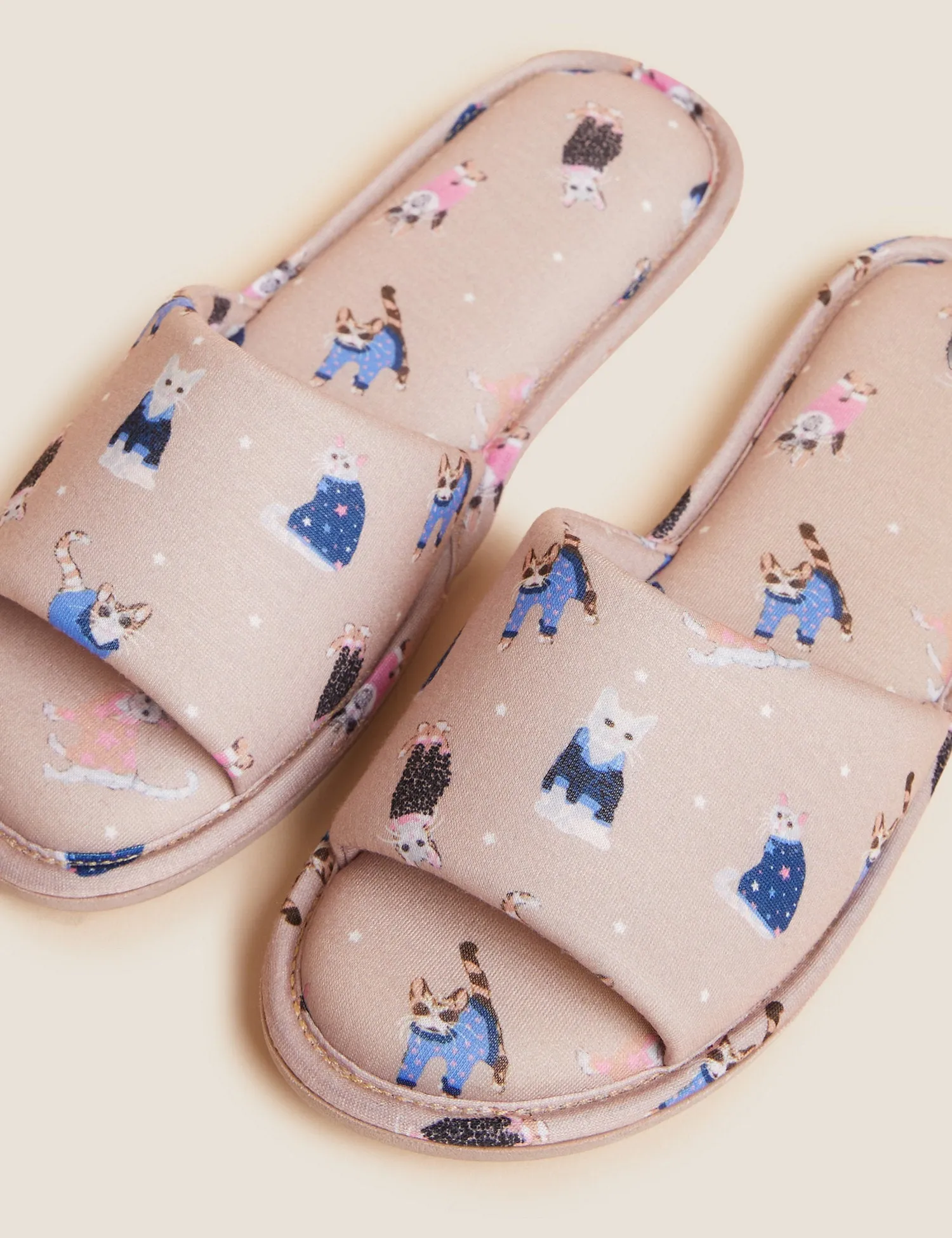 Open Toe Mule Slippers