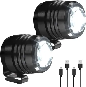 Original 2 Rechargeable LED Headlights for Shoe Charms, Rechargeable Flashlight Attachment for Shoe Accessories Kids Boy Girl Men Women Sandals, Clip on Clog Headlamp Shoe Decoration Charms