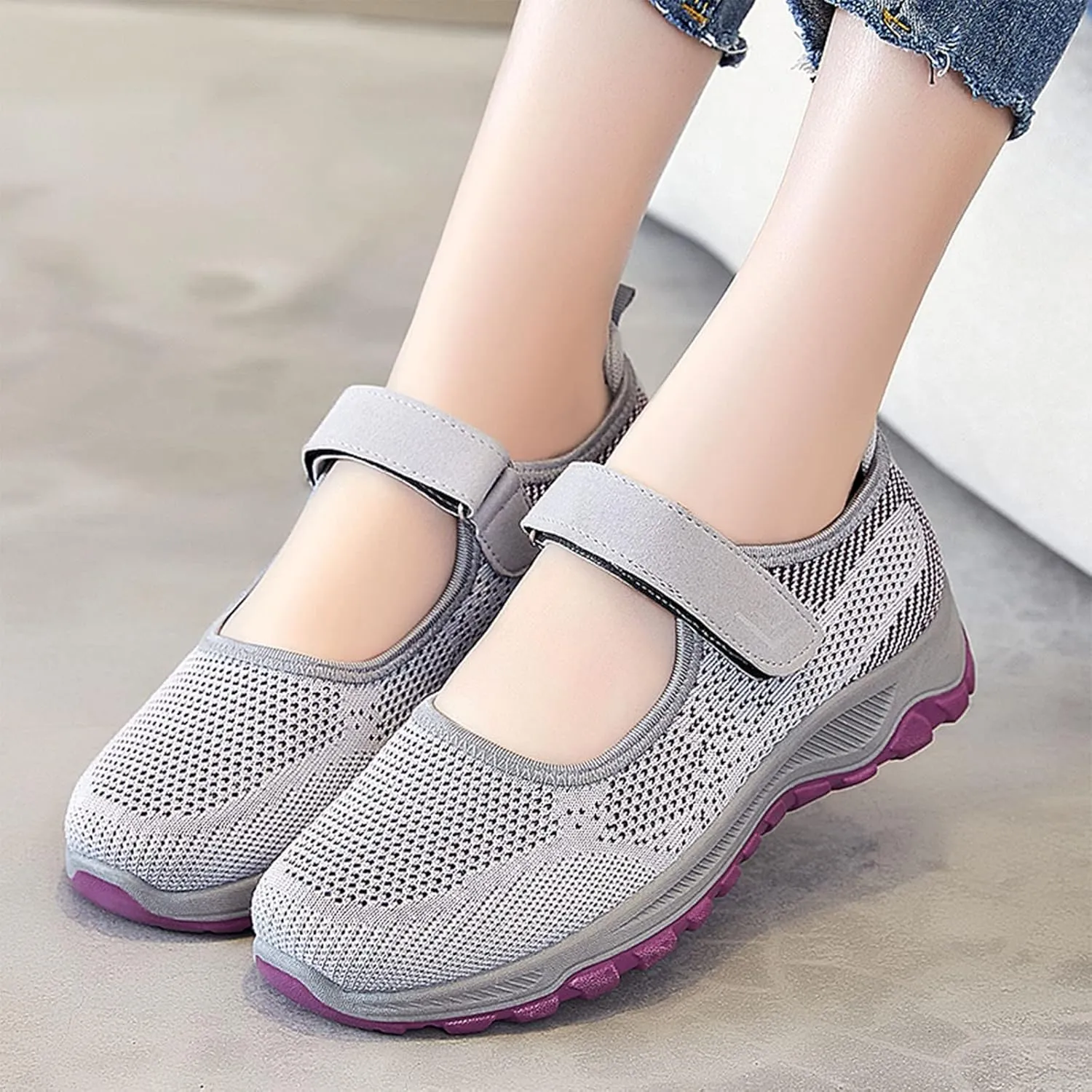 Orthopedic Casual Sneakers for Women Slip On Walking Shoes with Arch Support Comfortable Loafers Plantar Fasciitis Relief Foot Heel Pain Diabetic