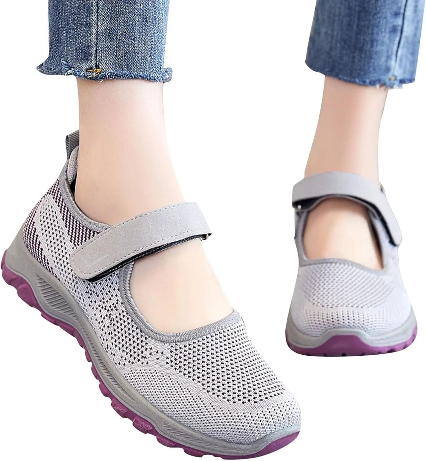 Orthopedic Casual Sneakers for Women Slip On Walking Shoes with Arch Support Comfortable Loafers Plantar Fasciitis Relief Foot Heel Pain Diabetic