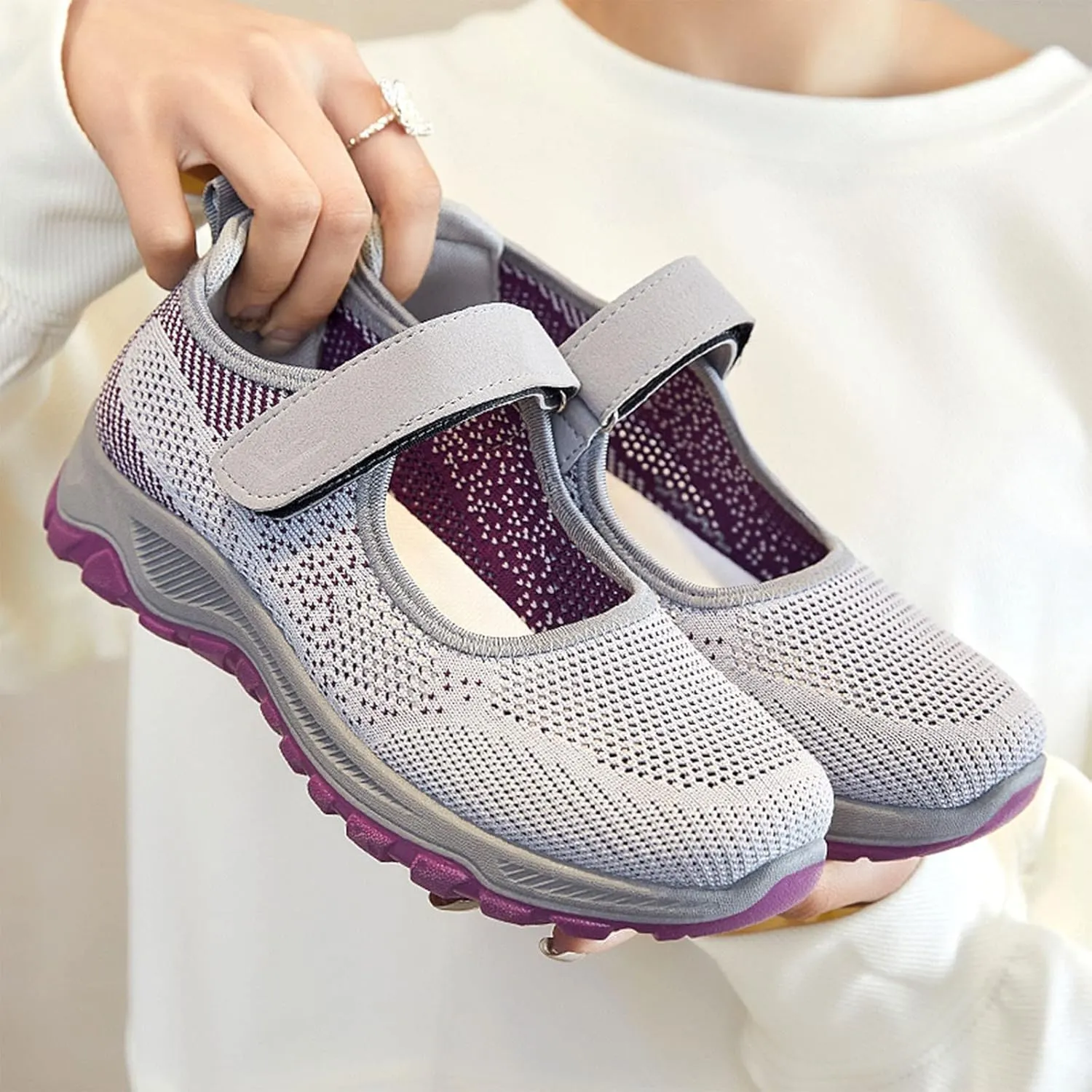 Orthopedic Casual Sneakers for Women Slip On Walking Shoes with Arch Support Comfortable Loafers Plantar Fasciitis Relief Foot Heel Pain Diabetic