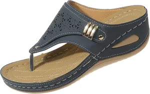 Orthopedic Sandals for Women Breathable Mesh Hollow Sports Sandals Casual Comfort Open Toe Wedge Sandal Orthopedic Flip-Flops Summer Beach Vacation Sandal Non Slip Arch Support Shoes