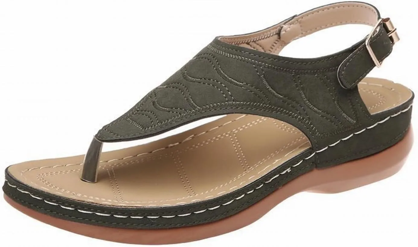 Orthopedic Sandals for Women Comfortable Walking Summer Sandals with Arch Support Wedge Sandals 2025 Flip Flops Sandals Platform Dressy Slip on Thong Shoes Fashion Beach Dress Vacation