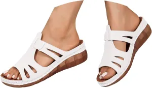 Orthopedic Sandals with Arch Support Slippers for Women 2025 Summer Open Toe Stylish Comfortable Flower Sandals Stylish Lightweight Slide On Platform Heels Beach Shoes