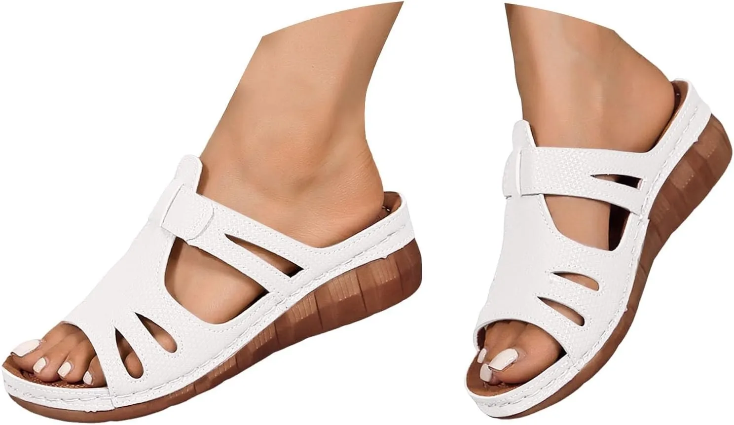 Orthopedic Sandals with Arch Support Slippers for Women 2025 Summer Open Toe Stylish Comfortable Flower Sandals Stylish Lightweight Slide On Platform Heels Beach Shoes