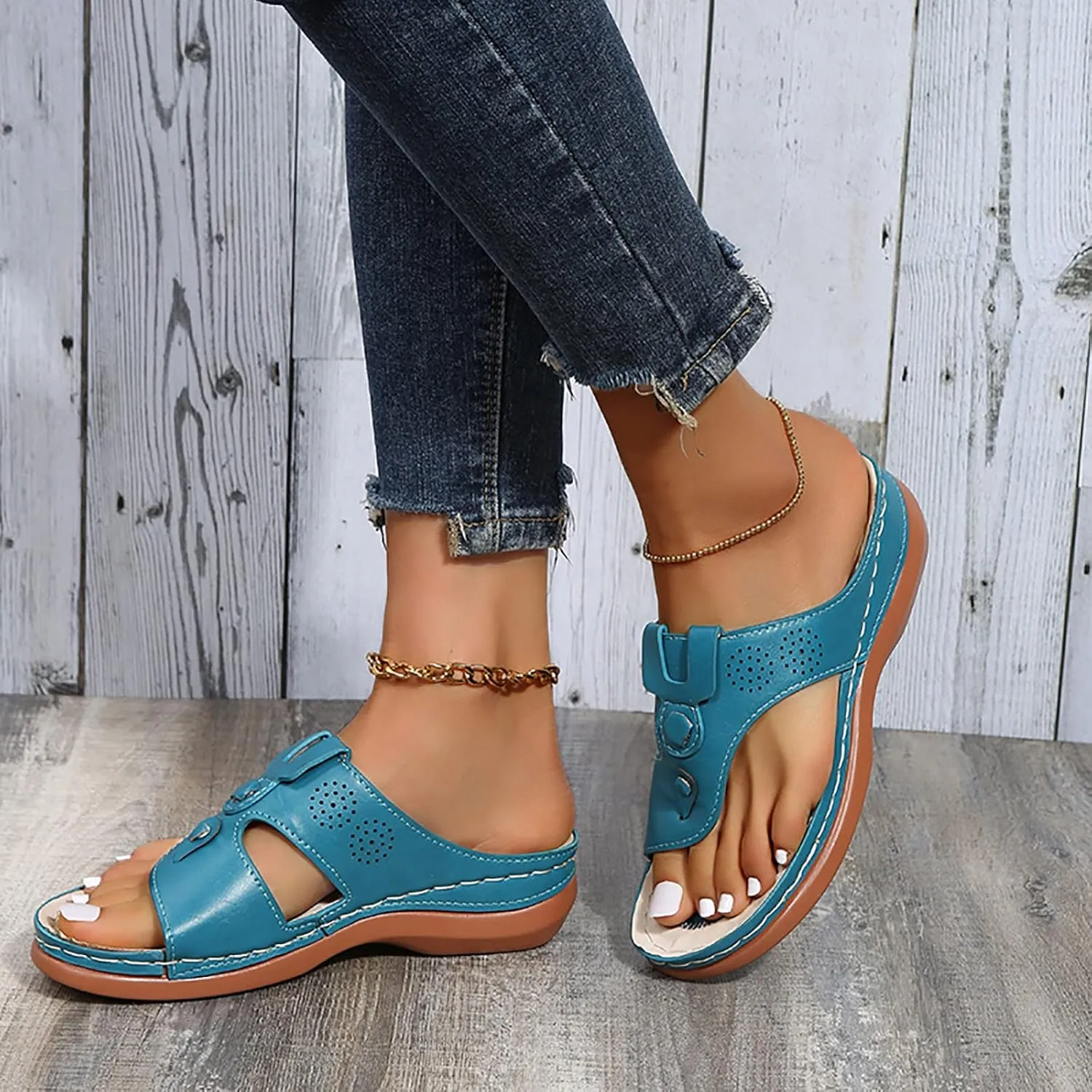 Orthopedic Sandals with Support for Women Orthopedic Women Walking Slides Slide Sandals Women Comfort Orthopedic Womens Outdoor Slippers Womens Wedge Sandals Summer Closed Toe for Women Dressy Wedges