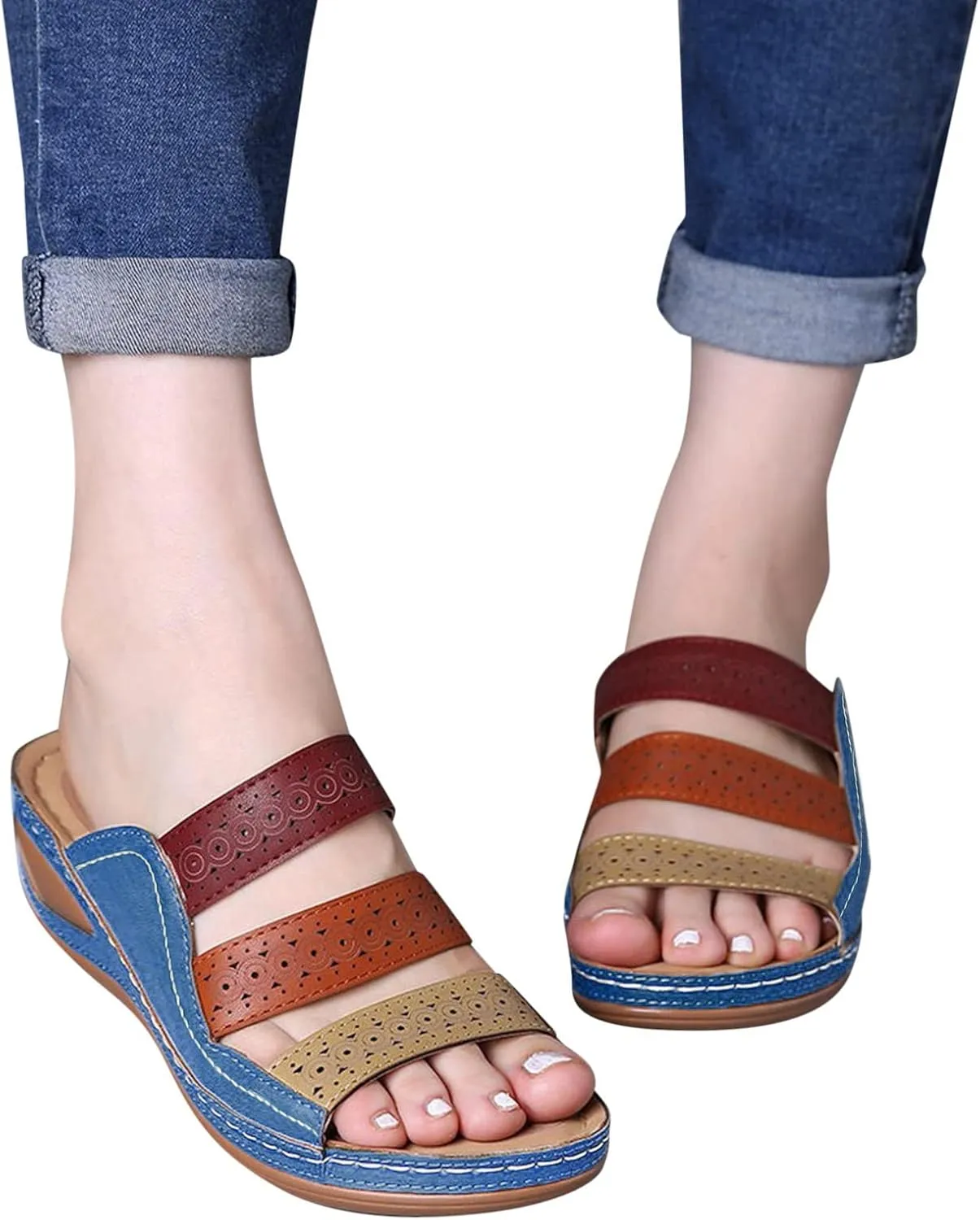 Orthopedic Sandals with Support Orthopedic Summer Shoes Women Comfortable Women's Sandals Orthotic Womens Summer Strappy Sandals Summer Dressy Sexy Sandals with Heels for Women 2025 with Straps
