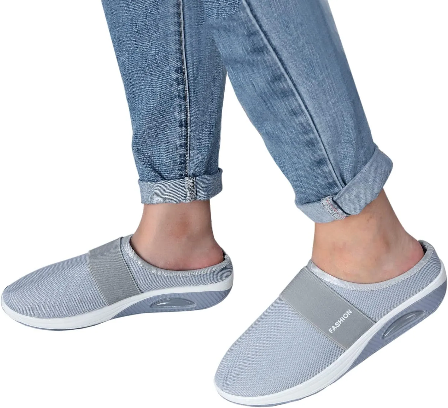 Orthopedic Sneakers for Women Arch-Support Comfortable Wide Width Walking Shoes Mesh Slip on Casual Cushion Sneaker