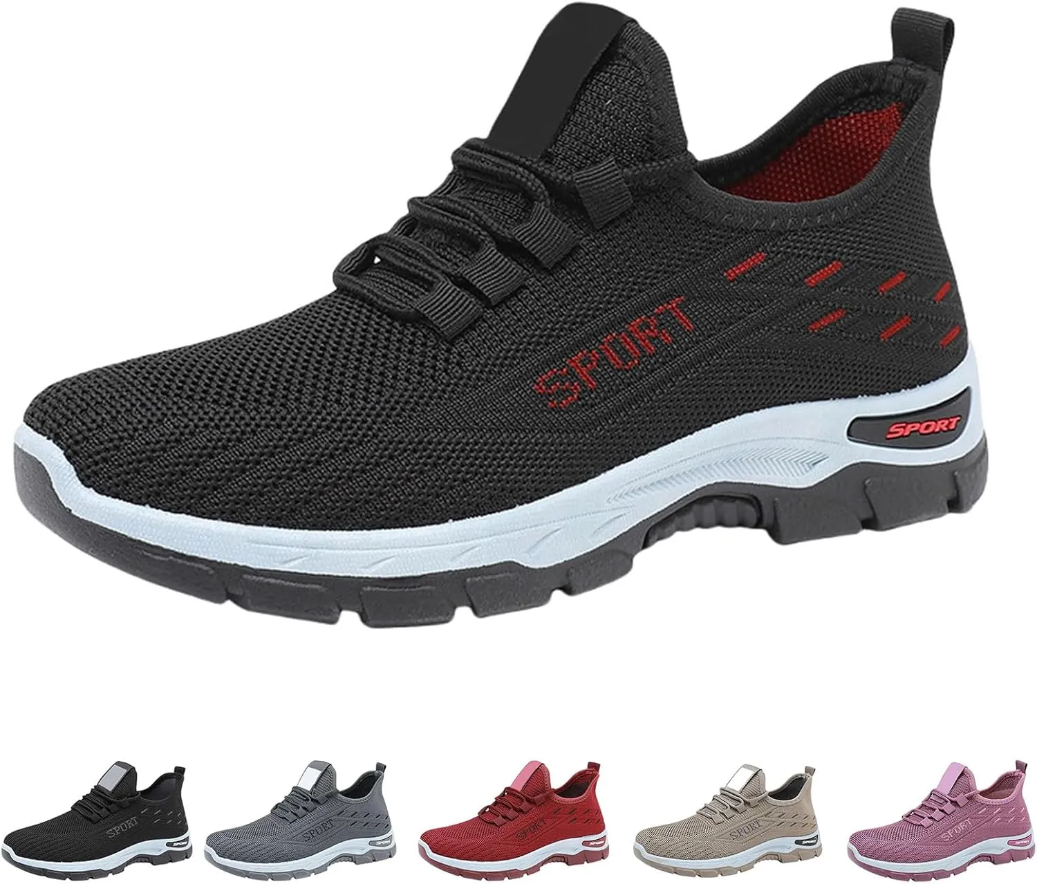 Orthopedic Sneakers for Women Men Casual Comfortable Wedge Walking Sport Sneakers Breathable Mesh Low Top Walking Shoes Fashion Soft Arch Support Slip-On Shoes