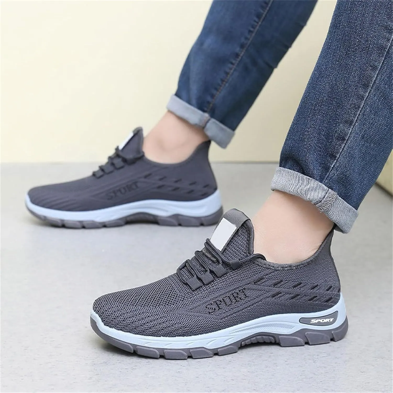 Orthopedic Sneakers for Women Men Casual Comfortable Wedge Walking Sport Sneakers Breathable Mesh Low Top Walking Shoes Fashion Soft Arch Support Slip-On Shoes