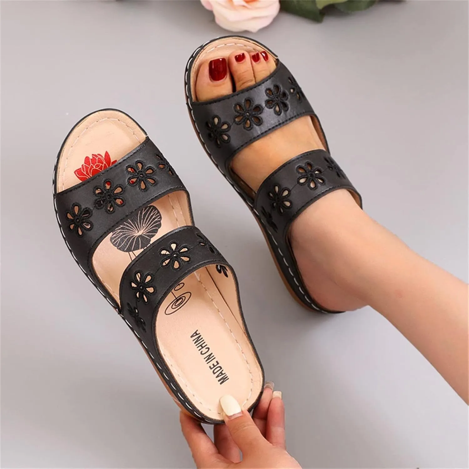 Orthotic Dress Sandals for Women Orthopedic Womens Slippers Plantar Fasciitis Flip Flops Arch Support Womens Orthotic Flat Sandals for Women Comfortable Orthopedic Womens Sandals Wide Fit
