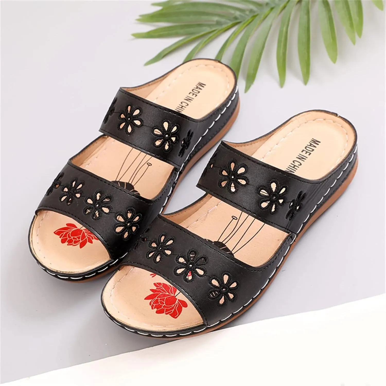 Orthotic Dress Sandals for Women Orthopedic Womens Slippers Plantar Fasciitis Flip Flops Arch Support Womens Orthotic Flat Sandals for Women Comfortable Orthopedic Womens Sandals Wide Fit