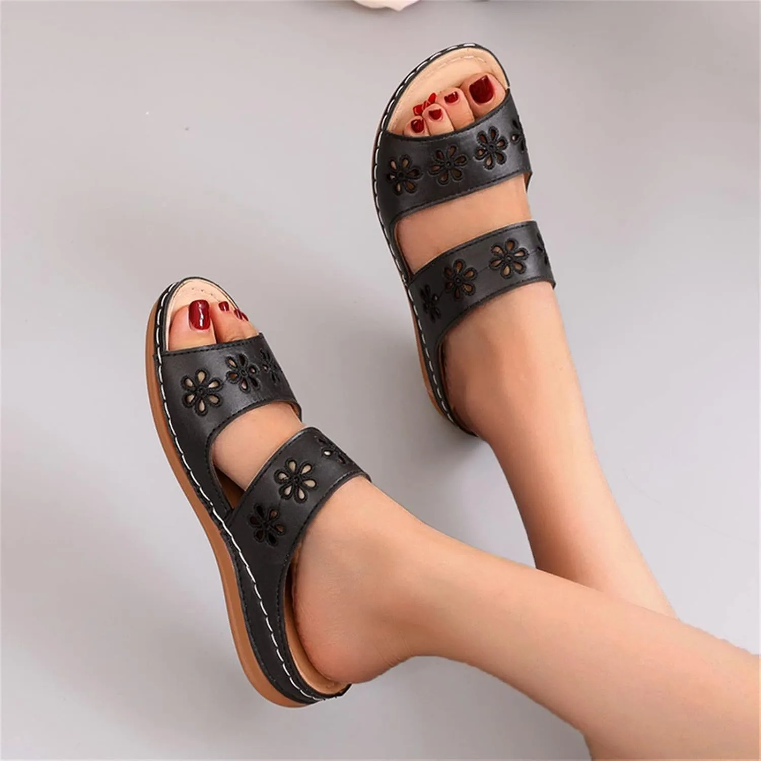 Orthotic Dress Sandals for Women Orthopedic Womens Slippers Plantar Fasciitis Flip Flops Arch Support Womens Orthotic Flat Sandals for Women Comfortable Orthopedic Womens Sandals Wide Fit