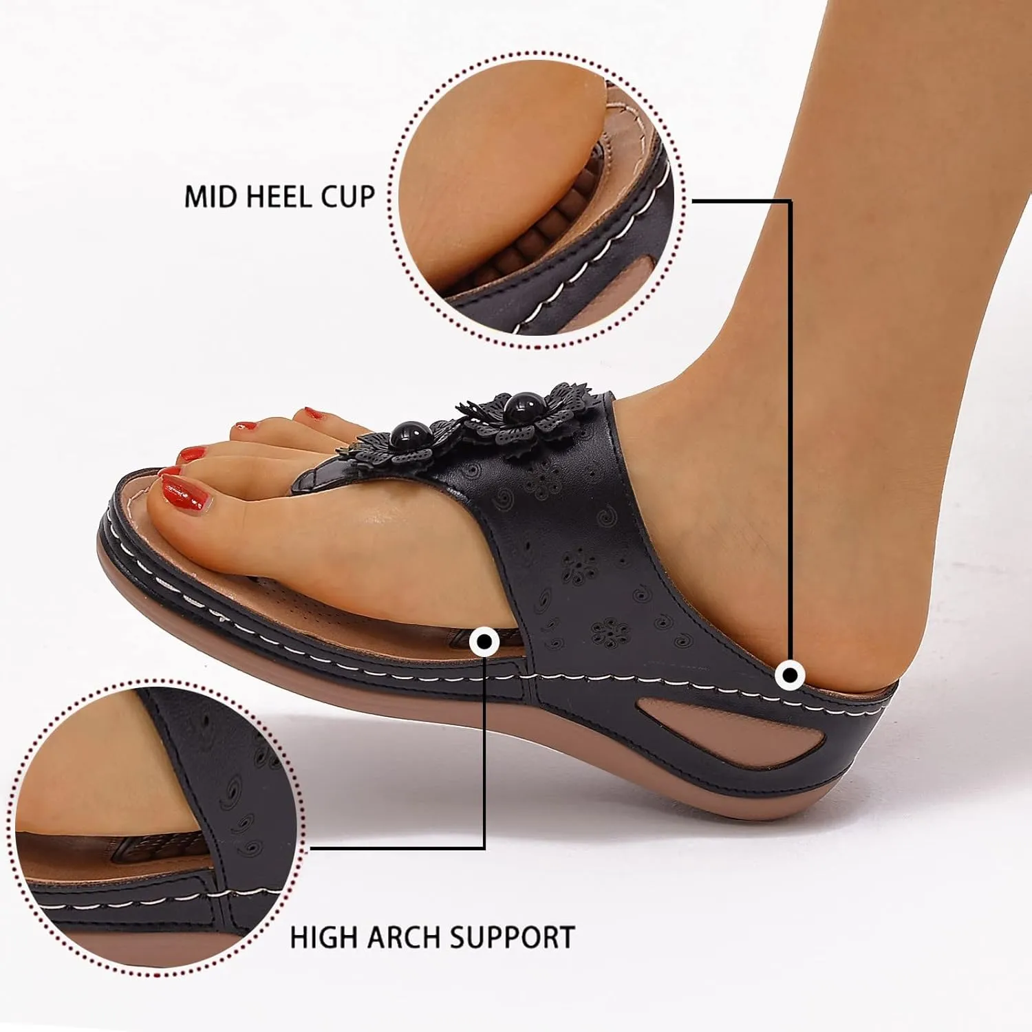 Orthotic Sandals for Women Orthotic Womens Shoes Dressy Casual Sandals Summer Shoes for Women 2025 Orthotic Womens Sandals with Arch Support Wide Orthopedic Flip Flops Women Plantar Fasciitis