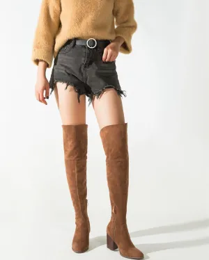 Over the Knee Riding Boots - Brown