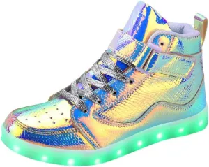 Padgene Women's Men's LED Lights Up Shoes Unisex Luminous Flashing Trainers USB Charging Lace Up Couples Dancing Shoes