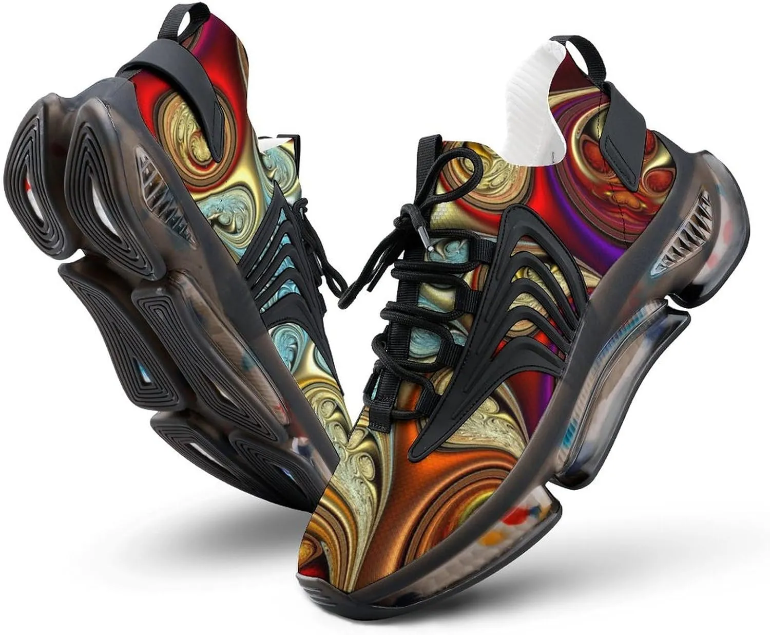 Paisley Tie Dye Print Mens Running Shoes Lightweight Walking Tennis Shoes Soft Soled Elastic Cushion Basketball Shoes
