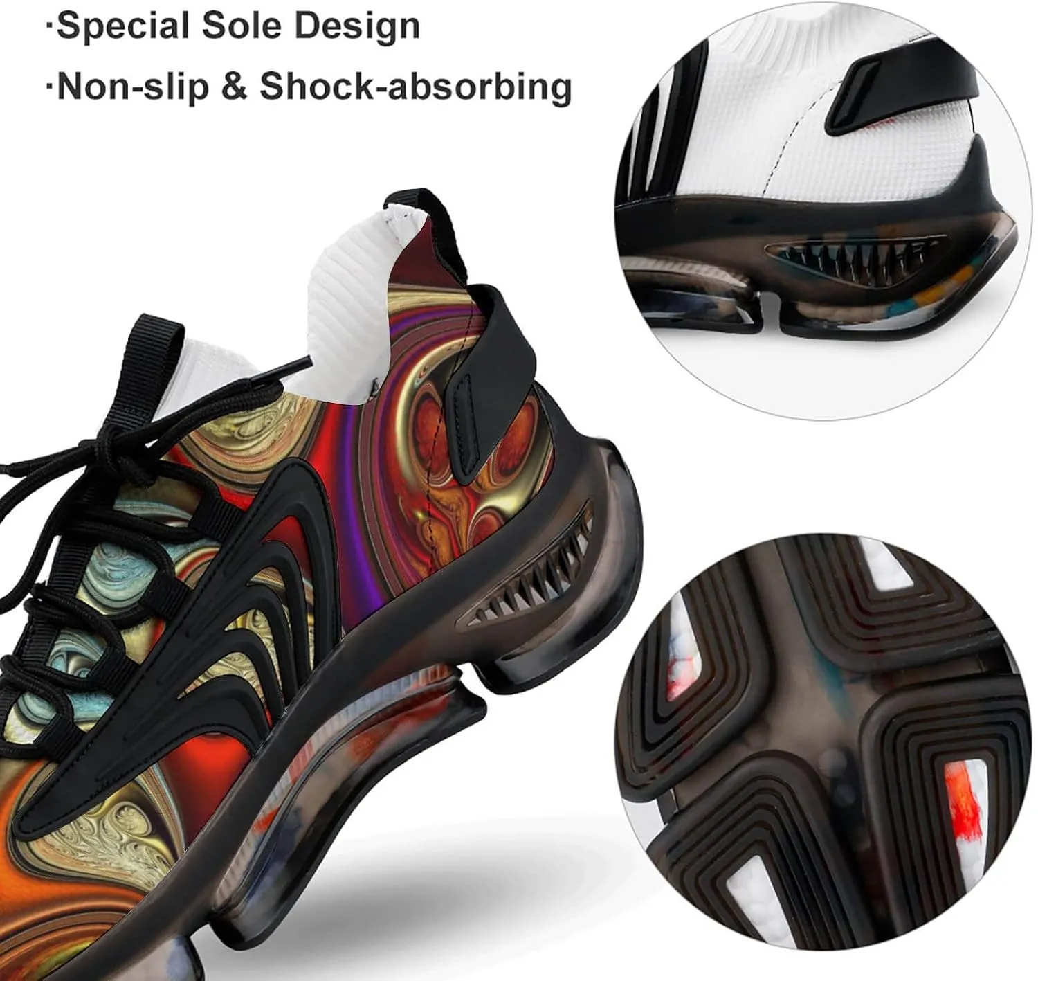 Paisley Tie Dye Print Mens Running Shoes Lightweight Walking Tennis Shoes Soft Soled Elastic Cushion Basketball Shoes