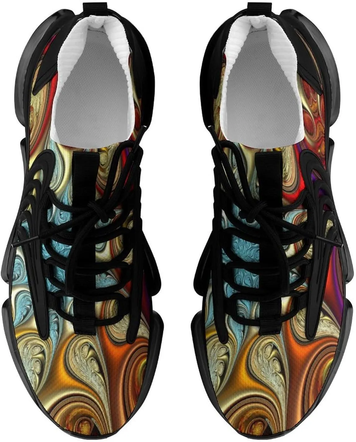 Paisley Tie Dye Print Mens Running Shoes Lightweight Walking Tennis Shoes Soft Soled Elastic Cushion Basketball Shoes