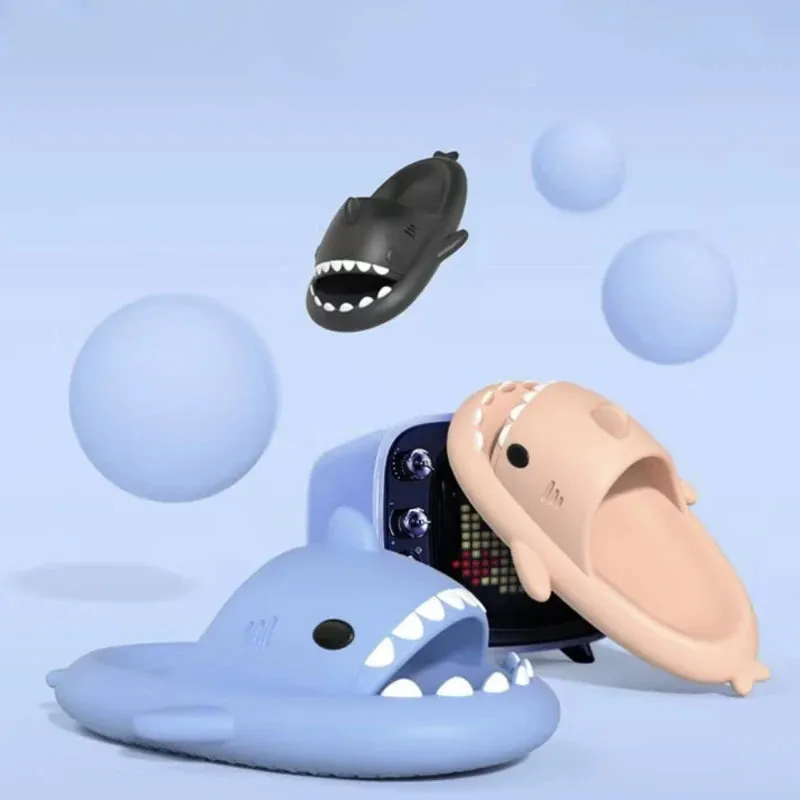 Pallene 2024 New Kids Shark Slippers Fashion Children Cartoon Slippers