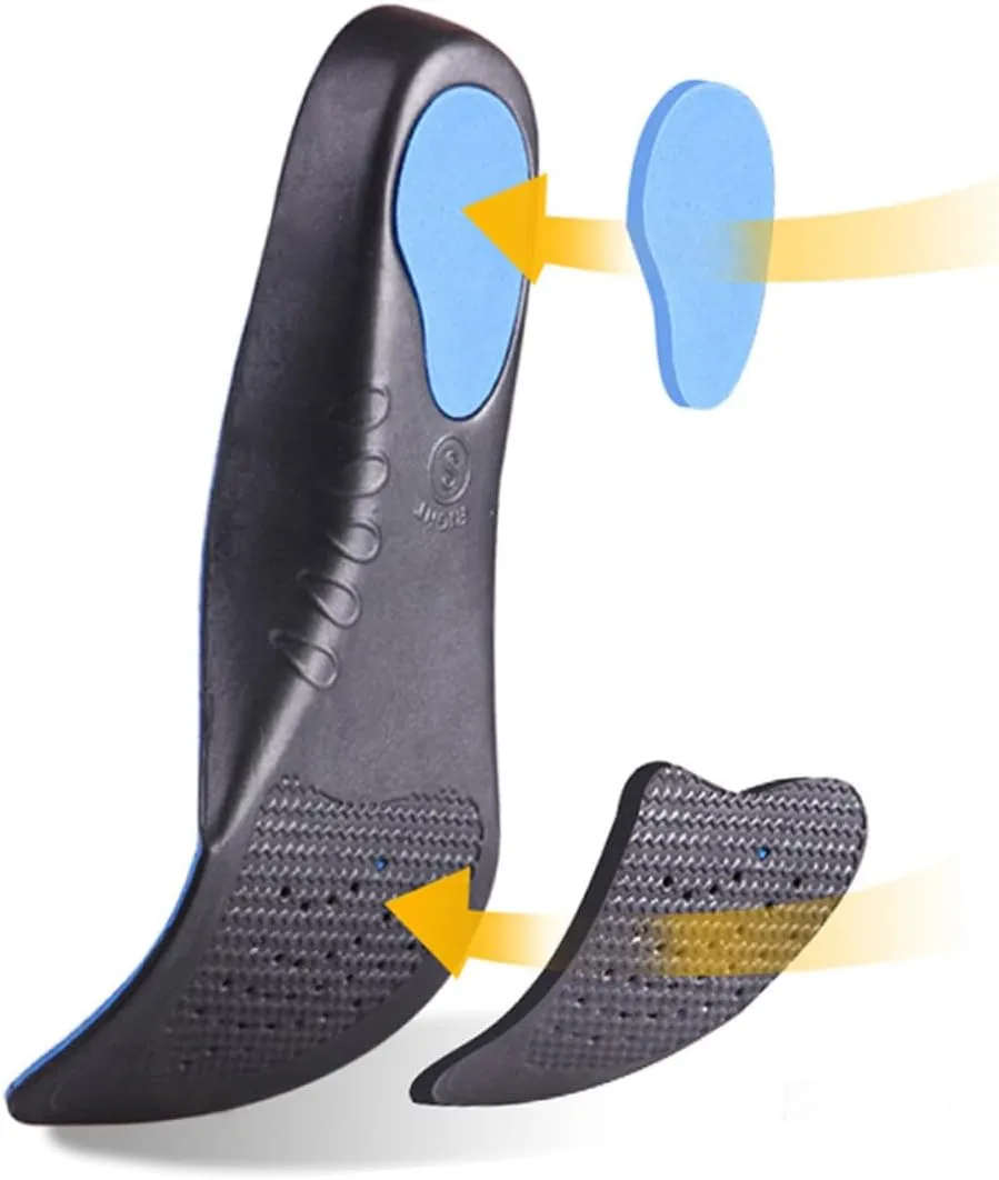 PartyKindom Flatfoot Insoles Arch Support Pads for Shoes Breathable Eva Inserts Insoles for Basketball Running Comfortable for Men Women
