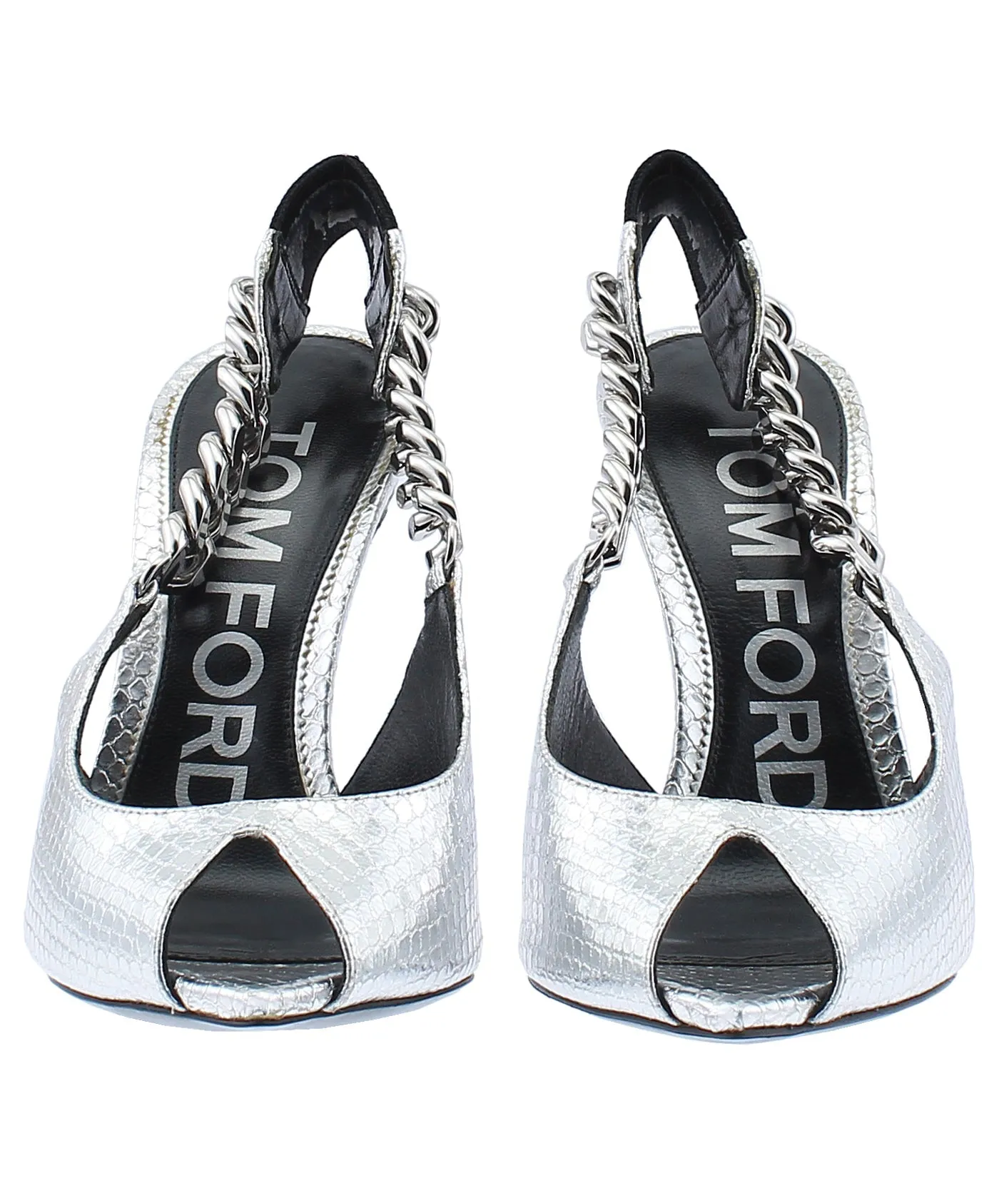 Peep Toe Slingback Leather Pumps