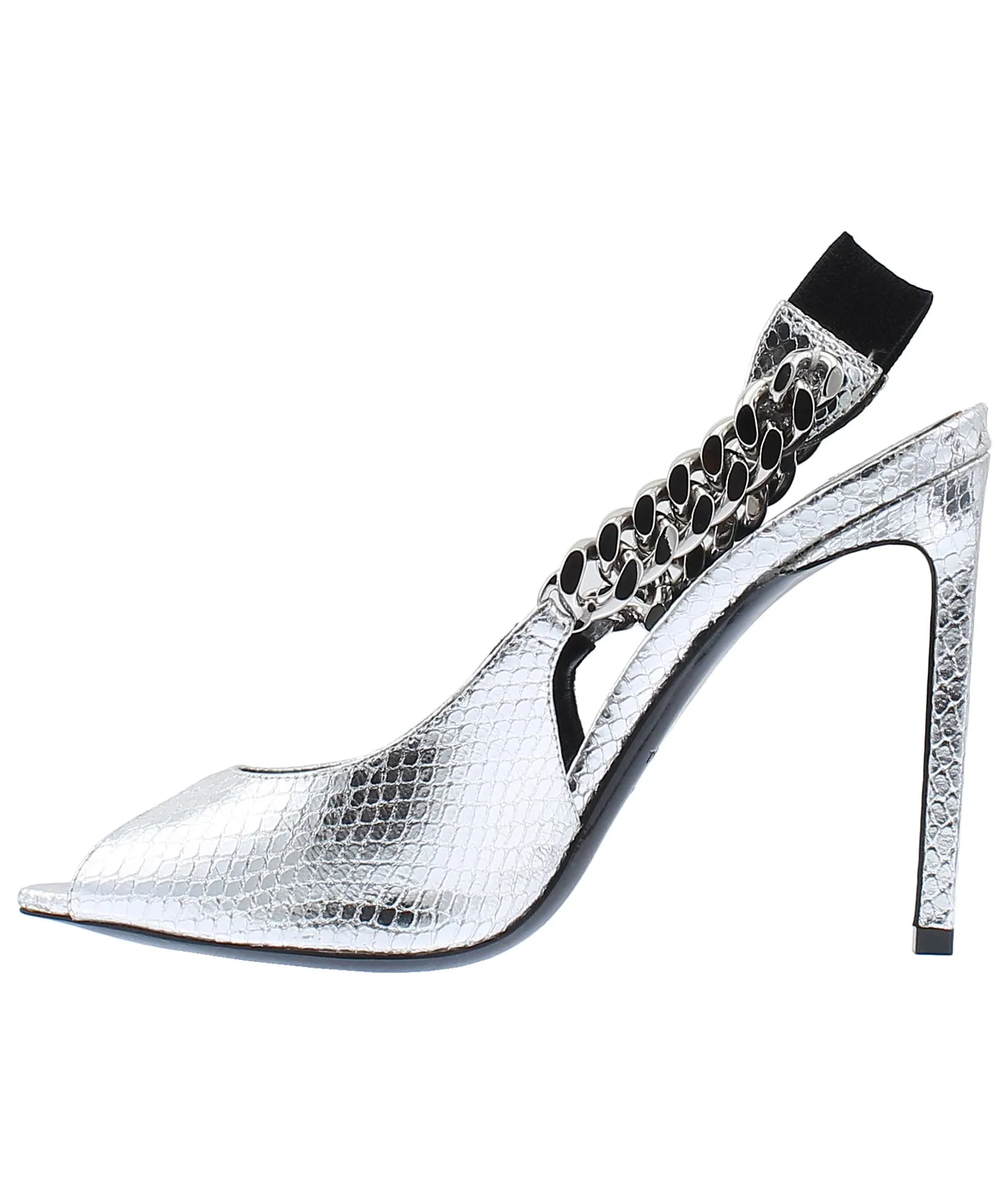 Peep Toe Slingback Leather Pumps