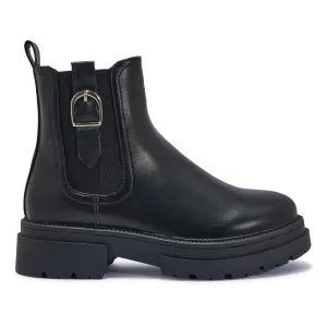 PERTH55 CHUNKY CHELSEA BUCKLE DETAIL ANKLE BOOT