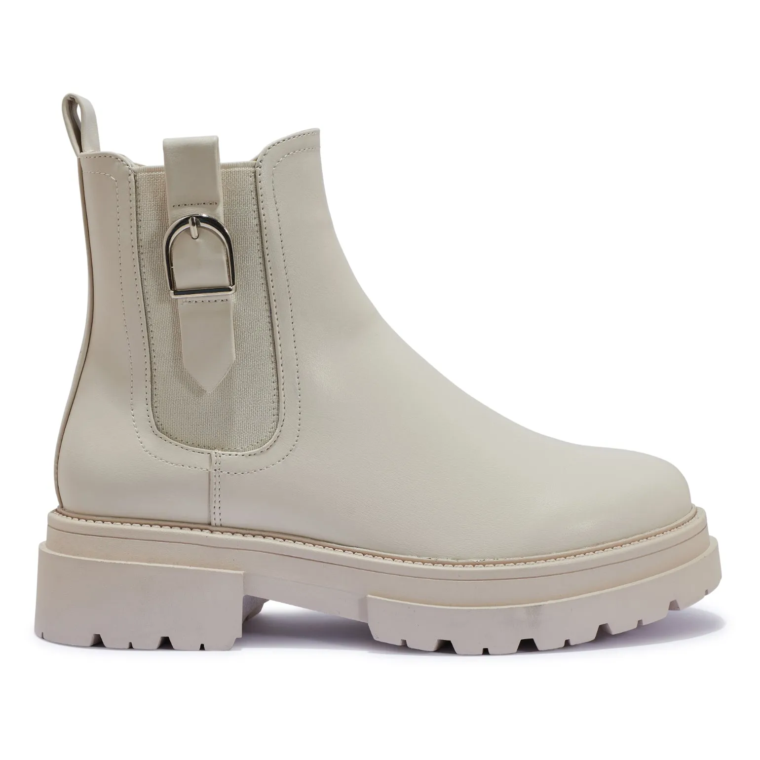 PERTH55 CHUNKY CHELSEA BUCKLE DETAIL ANKLE BOOT