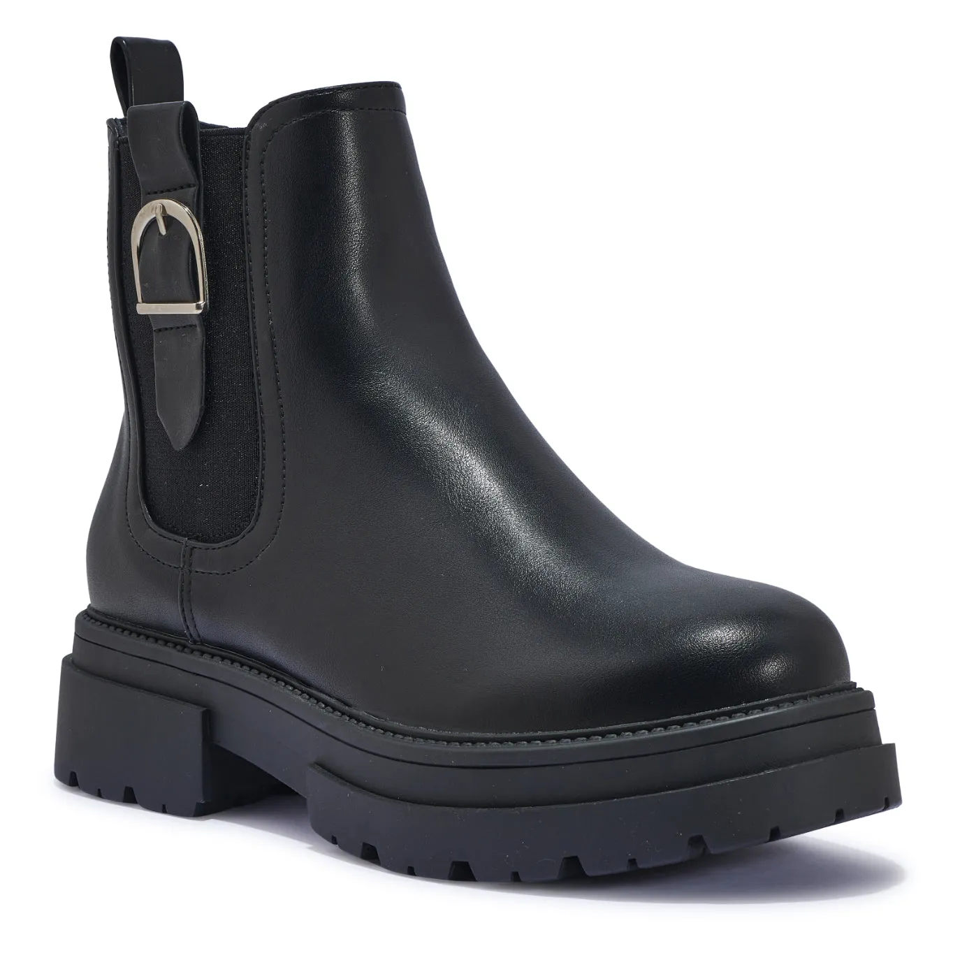 PERTH55 CHUNKY CHELSEA BUCKLE DETAIL ANKLE BOOT