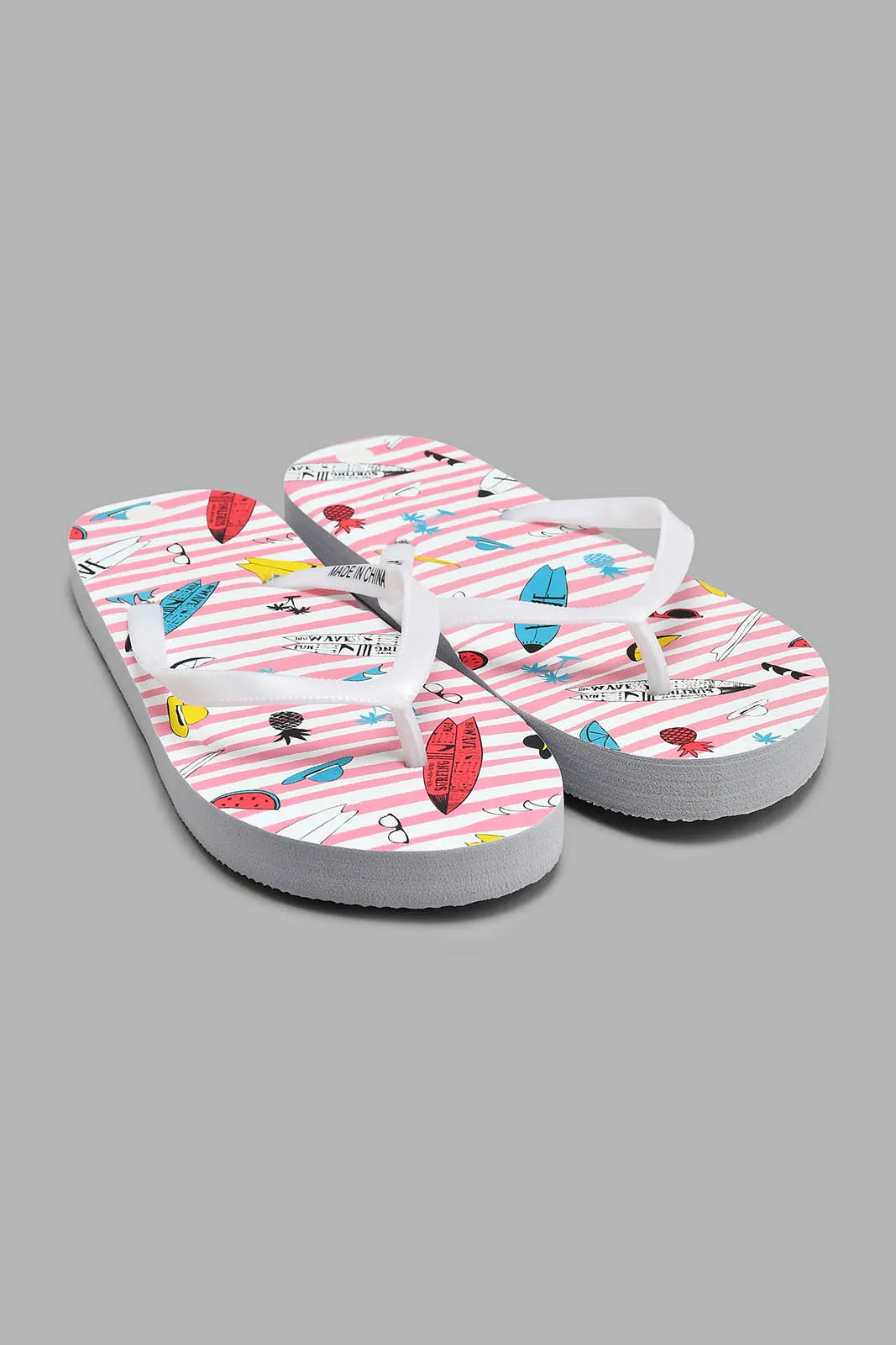 Pink Beach Bag With Flip Flop (2 Piece)