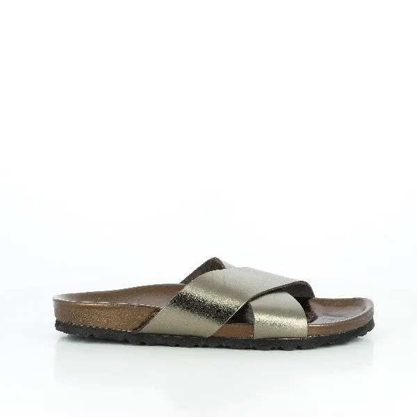 Plakton 261051 Bronze Cross-Strap Sandals