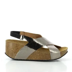 Plakton 275027 Cross-Strap Platinum Wedges