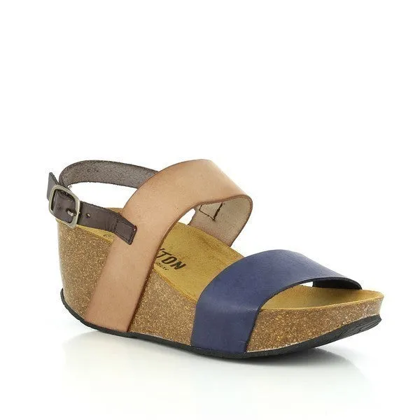 Plakton 275028 Blue & Tan Wedges