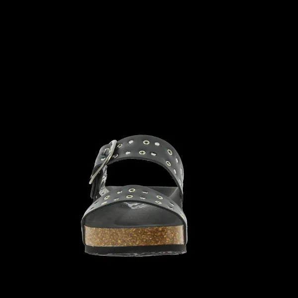 Plakton 343004 Black Studs Two Strap Sandals