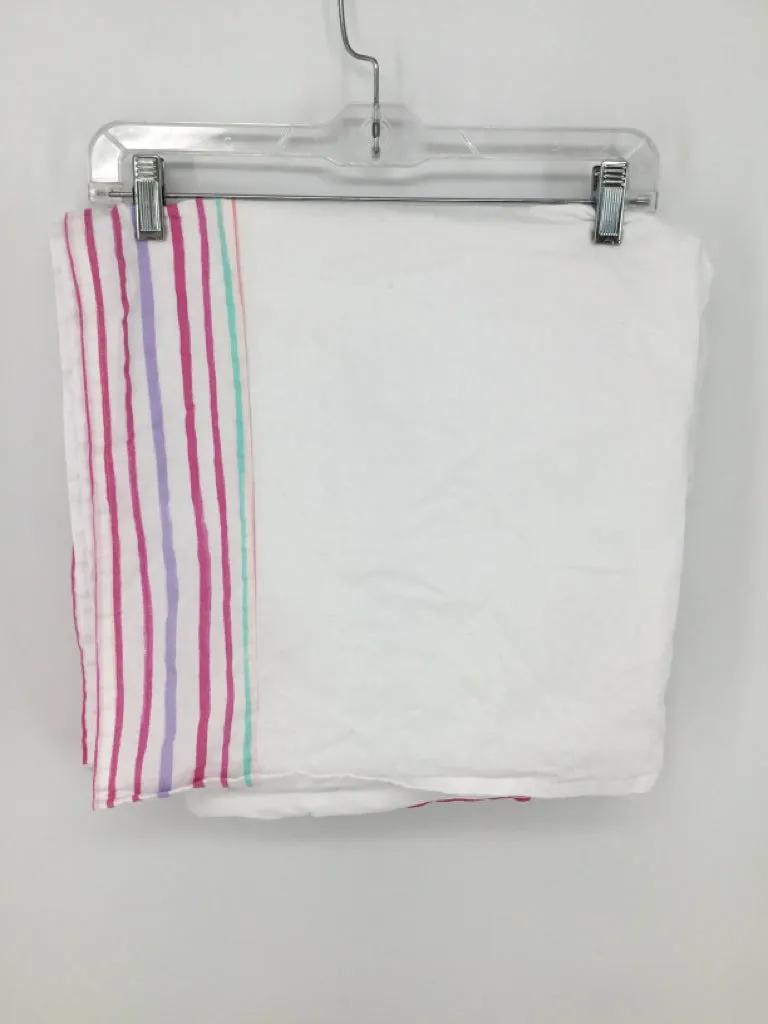 Pottery Barn Kids White/Pink Strip Crib Skirt