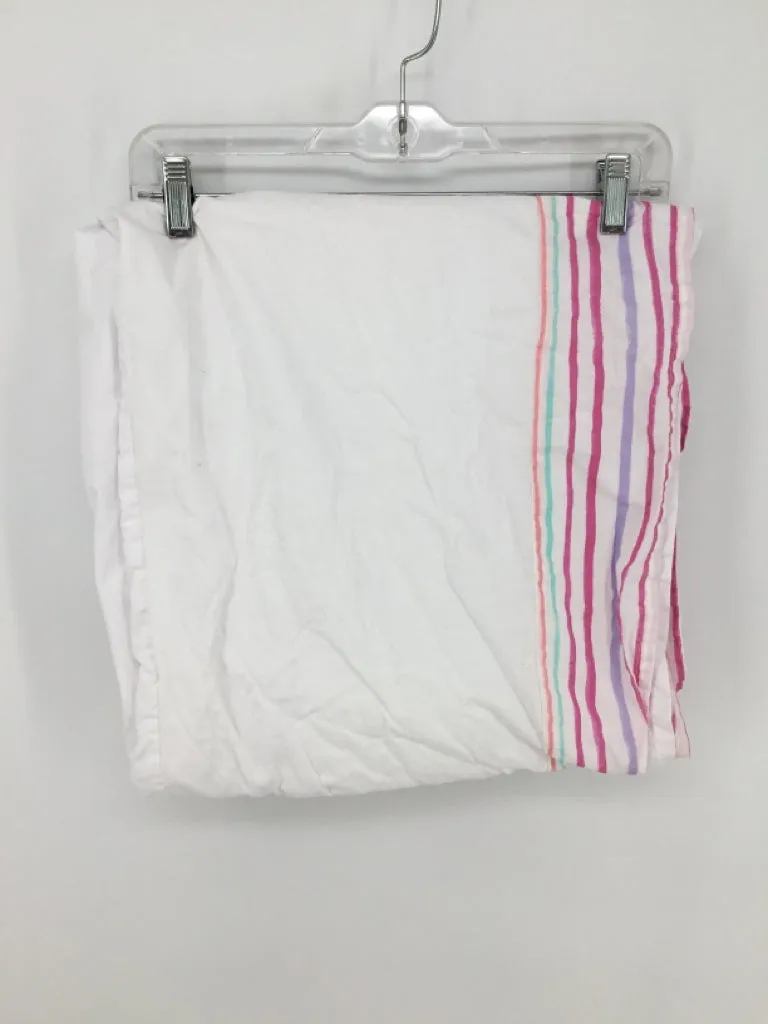 Pottery Barn Kids White/Pink Strip Crib Skirt