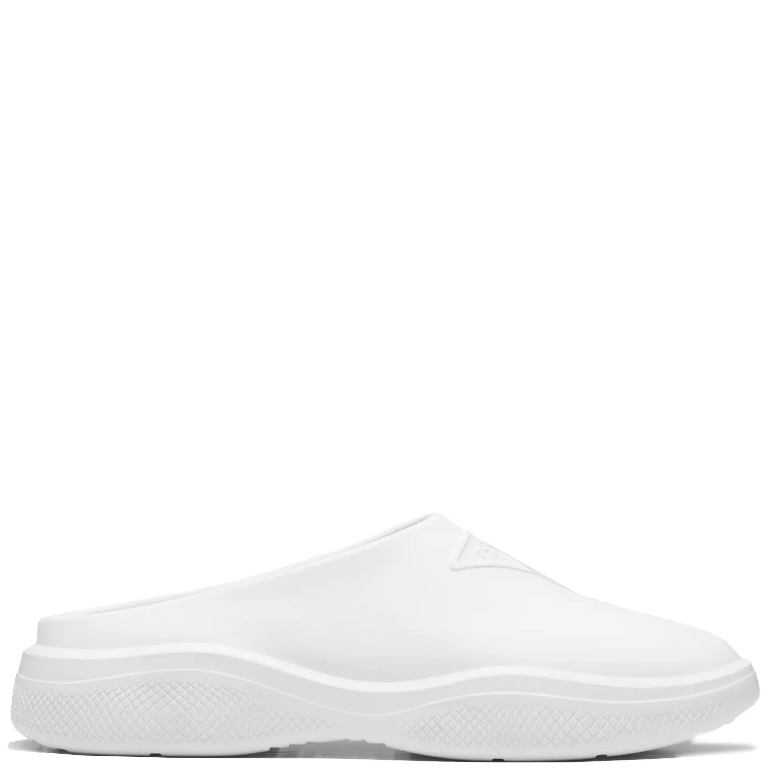 Prada White Rubber Slip Ons