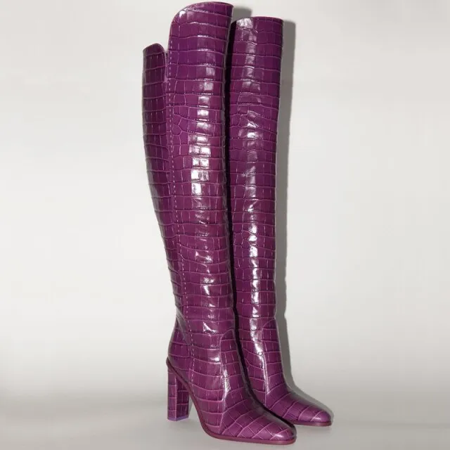 Print Over The Knee Boots