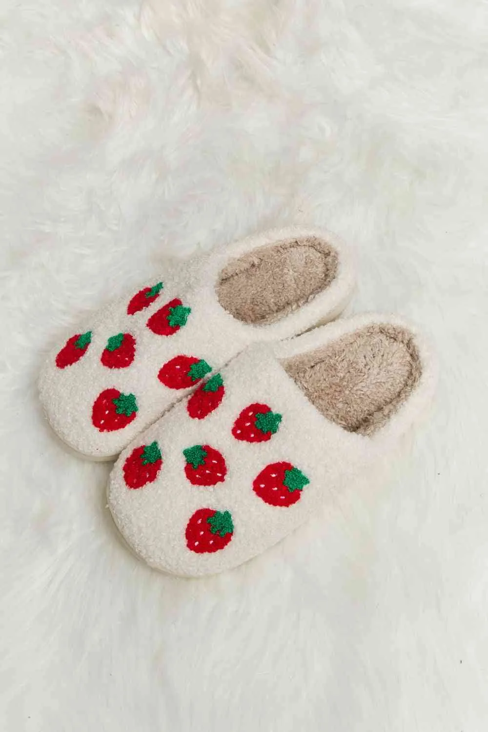 Print Plush Slide Slippers