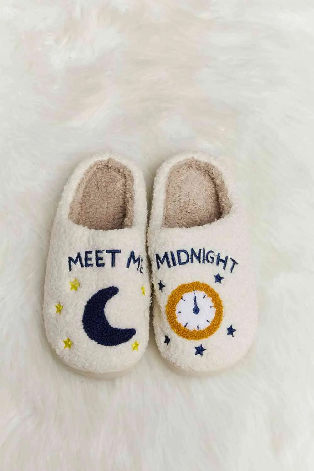 Print Plush Slide Slippers