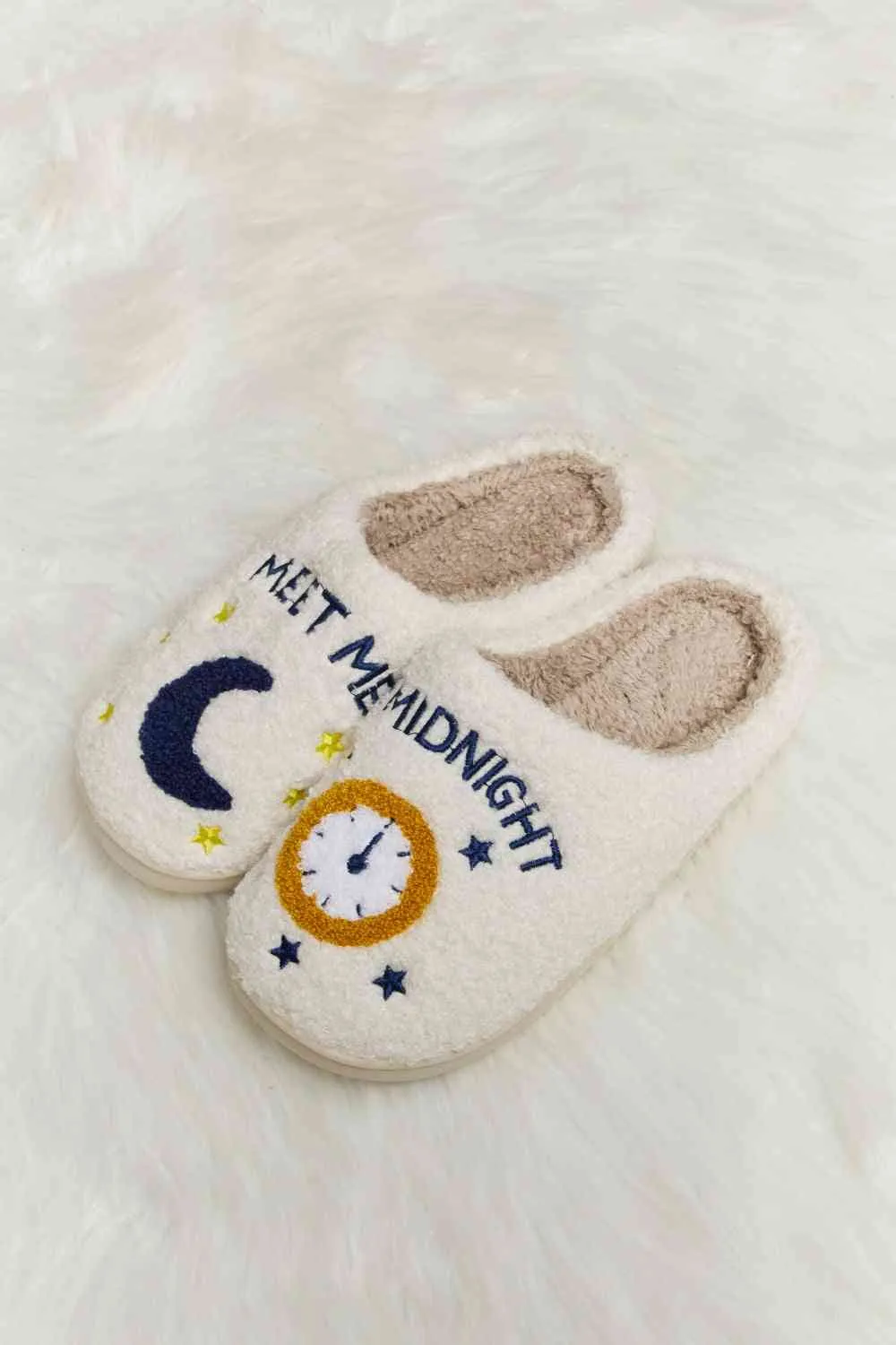 Print Plush Slide Slippers