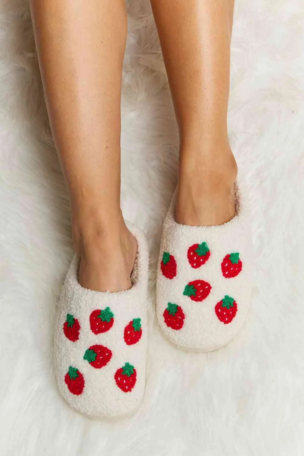 Print Plush Slide Slippers