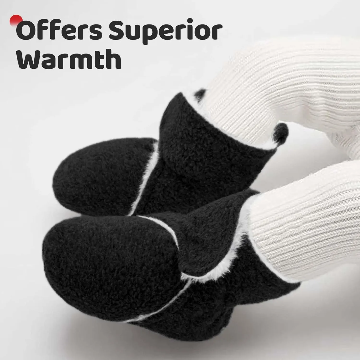 Pro Goleem Plush fleece Baby Booties, Warm Soft Baby Slippers, Stay On Sock Shoes, Easy to Put on, Cozy Non-Slip Adjustable Newborn Boots for Boys and Girls, Unisex Baby Gifts